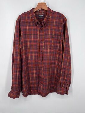 Toad and Co. Men’s Red Plaid Airsmyth LS Button Down Shirt XL